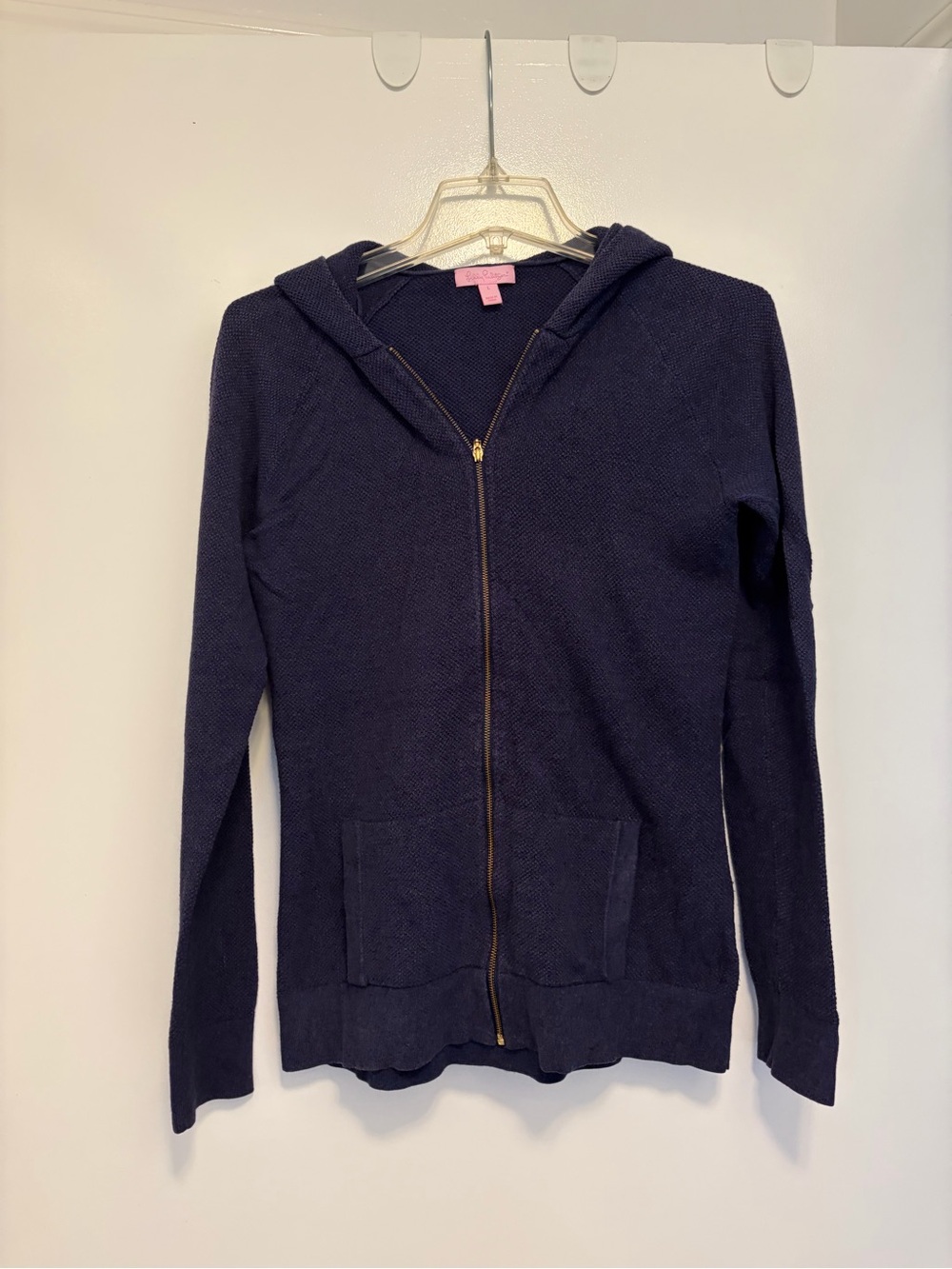 Lilly Pulitzer navy sweater Zip-Up Hoodie with Hood